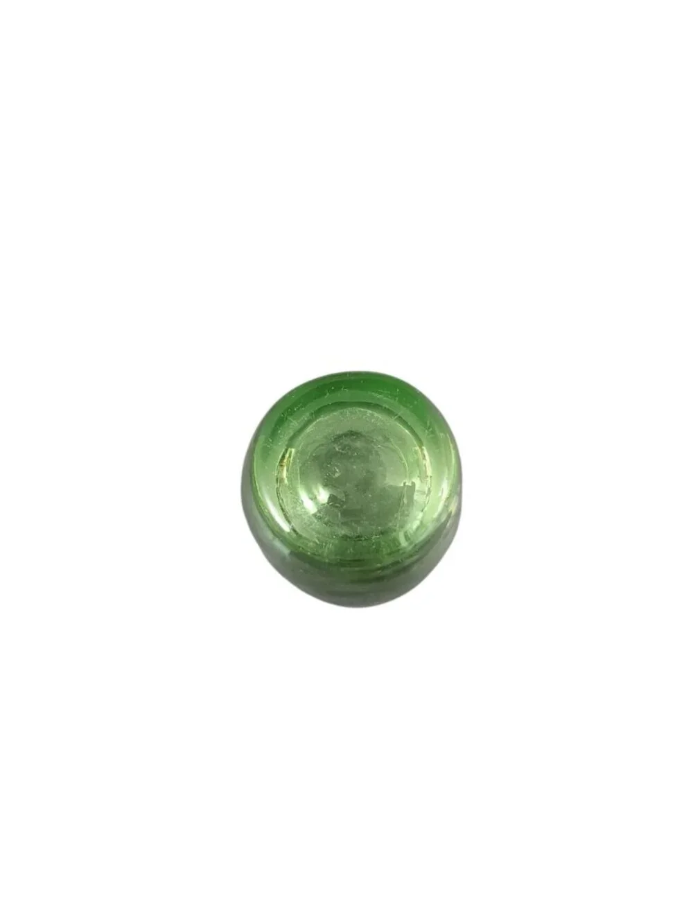 Vintage Uranium Vaseline Wheel Cut Etched Shot Glass Glows 2